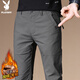 PLAYBOY Casual Pants Men's Autumn and Winter Pants Men's Korean Slim Fashion Small Feet Solid Color Business Men's Pants Gray 32