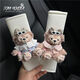 Litian Cute Shirley Mei Car Decoration Car Seat Belt Shoulder Cover Anti-Stranglehold Child Safety Belt Duffy Car Interior Black Shoulder Guard Short Plush Self-matching Overalls Mei Mei Single