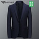 ARMANI EXCHANGE Armani light luxury suit men's slim jacket business casual formal suit single suit groom wedding suit men's suit gam-C87881 solid color single button small suit navy S (weight 120Jin Jin equals 0.5kg and below)