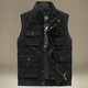 2025 Men's Loose Large Size Multi-Pocket Workwear Waistcoat Photography Fishing Pure Cotton Spring and Autumn Armor 9856 Army Green M M Weight 125 Jin Jin is equal to less than 0.5 kg