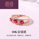 Xiqi Caibao ruby color row ring diamond gem inlaid hand jewelry ruby ring ruby ring