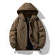 Fat, handsome, fashionable and fat cotton-padded jacket for men, winter warm and windproof plus fat plus size casual loose hooded cotton jacket, Khaki 7XL (suitable for 240-260Jin Jin is equal to 0.5kg)