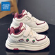 Jeanswest girls' cotton shoes autumn and winter children's velvet sneakers sneakers warm princess shoes D1A043 m/burgundy 34