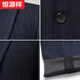 Hengyuanxiang suit men's suit two-piece professional business formal wool suit men's groom's companion wedding dress office workwear 8985 blue vertical strip thick style L 175 size - recommended weight 130-145 Jin Jin equals 0.5 kg