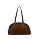PRADA FW25 Light Luxury Women's Brown Suede Medium Bowling Shoulder Bag Brown One Size