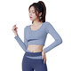 Yoga clothes tops for women autumn 2025 new morning running sports professional Pilates training long-sleeved gym suit cardamom green long-sleeved L recommended 105-115Jin Jin equals 0.5 kg