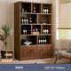 Zhong Zhang Gui solid wood ecological board wine cabinet wall-mounted living room storage display cabinet commercial wine rack 2024 new home new Chinese style door-to-door delivery thickened 15mm plate 120cm-Shenhu