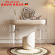 MLLHHCO German brand acrylic dressing table bedroom modern simple high-end cream style Internet celebrity large round mirror small apartment 1.0 single dressing table with stool + Internet celebrity large round mirror home installation