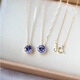 Original <Half Moon> silver-plated necklace blue moon tanzanite silver gold-plated pendant light luxury girl clavicle chain XU0078