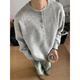 Xiaotu Daren American Henry Collar Sweater Men's Autumn and Winter Lazy High-Quality Knitwear High Street Trendy Versatile Warm Top Light Gray XL