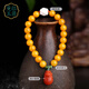 Manla Jade Pei Natural Beeswax Bracelet Women's Bracelet Amber DIY Nanhong Pixiu Chicken Oil Yellow Full Honey Bracelet 8MM Good Luck and Prosperity - Beads About 8MM