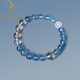 Yogurt 18K Gold Natural Brazilian Aquamarine Bracelet Women's Ice Devil Blue Bracelet Hand Decoration Gift Beads 8mm