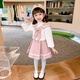 Xiaohongshu’s popular girls’ dresses, Western-style autumn suits, fashionable spring and autumn children’s vest skirts, autumn children’s 230 2353 red vest skirt + sweatshirt cm6 160