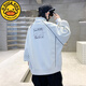 G.DUCKKIDS Boys Spring Style Lazy Jacket 2025 New Medium and Large Boys Children's Sports Sweatshirt Jacket Street Beige 150 cm
