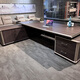 KOQUMGE boss desk office desk complete set of workbench log light luxury modern simple executive desk chairman office desk and chair 2.4 meters boss desk adsorption panel