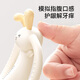 YEEHOO baby teether for oral period 3-6 months, baby teether for 0-3 months, rabbit teether for teething period, molar teether, solid color rabbit teether + anti-lost rope + storage box