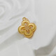 18K gold diamond pendant, brushed clover, 18K gold woven four-leaf clover pendant, birthday gift for girls, yellow K chain
