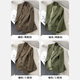 Chenfu woolen suit jacket for women in autumn and winter, small, fashionable, casual, retro temperament, high-end, thickened wool suit, two-button green suit XL, recommended 110-120 Jin Jin equals 0.5 kg