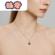 Queshe selects high-quality gold-set diamond seawater black pearl pendant necklace Chinese Valentine's Day gift S-level/flawless+gold chain 10-11mm