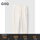 GXG Men's Loose Tie-Leg Sweatpants Thick Casual Pants Commuting Men's Pants Off-White 180/XL