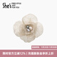 She s Qianzi hand-stacked embroidery flower brooch high-end corsage pin suit jacket silk scarf button birthday gift for women silver white H0