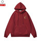 Kuraishi Kazuki high-end burgundy sweatshirt men's 2026 autumn and winter trendy versatile embroidered Year of the Horse animal year clothes burgundy XL