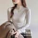 NOME threaded brushed half-high collar long-sleeved bottoming shirt 2025 new autumn and winter women's slim fit inner wear white XL