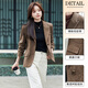Chenfu woolen suit jacket for women in autumn and winter, small, fashionable, casual, retro temperament, high-end, thickened wool suit, two-button green suit XL, recommended 110-120 Jin Jin equals 0.5 kg