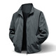Cotton Jacket Men's Spring and Autumn Work Jacket Men's Elastic Waterproof Outdoor Jacket Stand Collar Jacket Nylon Windbreaker Dark Gray 5XL