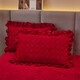 Fantasy thickened high-end baby velvet quilted bed skirt bed cover single piece red high-end lace autumn and winter Shengshi Landai-plain silver gray high-end baby velvet thickened and warm 200cmx220cm bed skirt + pillowcase 2 pieces