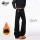 Popeye advanced American slim scimitar jeans for men in autumn and winter slightly flared straight pants DK84 black XL