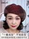 Lanshiyu (LANSHIYU) new autumn and winter wool hat for women British plaid pumpkin hat to keep out the cold and show face small casual beret red brown one size (52-58cm)