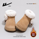 Pull-back snow boots for women, new winter style, cute and velvet, warm and versatile, new short-tube cotton shoes, khaki 39
