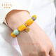 La Yun Feiyin Follow-up Chicken Fat Yellow Beeswax Bracelet Women's Accessories Amber Old Honey Single Circle Bracelet Lutong Jasper Hand Jewelry