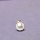 Pearl single pendant without chain 925 silver perfect round freshwater pearl pendant gift for wife, mother, best friend, 6.0-7.0mm pearl + yellow pendant holder