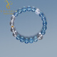 Yogurt 18K Gold Natural Brazilian Aquamarine Bracelet Women's Ice Devil Blue Bracelet Hand Decoration Gift Beads 8mm