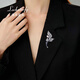 LOCKSTARFY French brand elegant leaf coat corsage for wife, girlfriend, anniversary gift, fashionable high-end brooch LXZ00274 red brand gift box