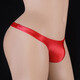 Universal shiny smooth thong men's sexy underwear low waist glossy men's underwear U convex elastic T pants single underwear pink white L