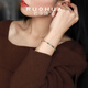 RUOHUA Rainbow Candy Colored Sapphire Bracelet Women's 18K Gold Bracelet for Gifts 2.5-3.5mm 15cm
