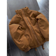 Shelley Jones American bomber jacket cotton jacket men's winter quilted thickened cotton jacket cleanfit stand-up collar bread jacket brown XL recommended 120-140Jin Jin equals 0.5 kg
