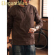 ElegantMan American outdoor mountain bamboo cotton long-sleeved T-shirt men's autumn new tough guy Henry collar bottoming shirt Brown M _Suitable for 110-130Jin Jin equals 0.5 kg