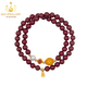 Bailuoqi Xiangxi original ore cinnabar bracelet double circle multi-turn southern red beeswax pearl multi-treasure bracelet for women 6mm beads