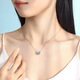 GIEVSZHE Fantasy Starry Sky PT950 Platinum Necklace, Light Luxury Zircon Pendant, Clavicle Chain, Valentine's Day Birthday Gift for Girlfriend, Light Luxury Style - Inlaid with Blue Ocean Heart