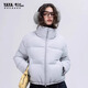 YAYA Ju Jingyi's same style 2025 winter new all-match short women's solid color stand collar down jacket YZ black M