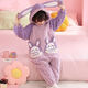 Children's one-piece pajamas autumn and winter thickened new model coral velvet cute boy sleeping bag one-piece hooded home clothes 222 Lollipop 2 K zipper style 110 10 size recommended 110-120CM