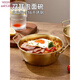 MIEHONE South Korea imported high-quality Korean-style instant noodle bowl 316 stainless steel large bowl with lid household double-ear ramen bowl snail noodles 17CM double-ear instant noodle bowl - gold + glass lid