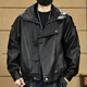 Gu Xiansen leather jacket men's 2025 new high-end men's clothing handsome men's motorcycle American pilot leather jacket men's black M 110-130Jin Jin is equal to 0.5 kg