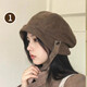 2025 new high-end all-match hat for women in autumn and winter corduroy fisherman hat black big head circumference showing face small beret new corduroy beret coffee color