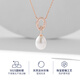 Centennial-old Fenxiang natural freshwater pearl necklace, elegant clavicle chain, sterling silver pendant for mom’s birthday, eternal flower gift box, simple love necklace