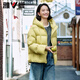 Yalu Song Yi recommends loose hooded short casual down jacket for women 2025 winter warm bread coat down jacket